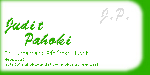 judit pahoki business card